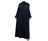 Yasmin Abaya with Attached Hijab - Black